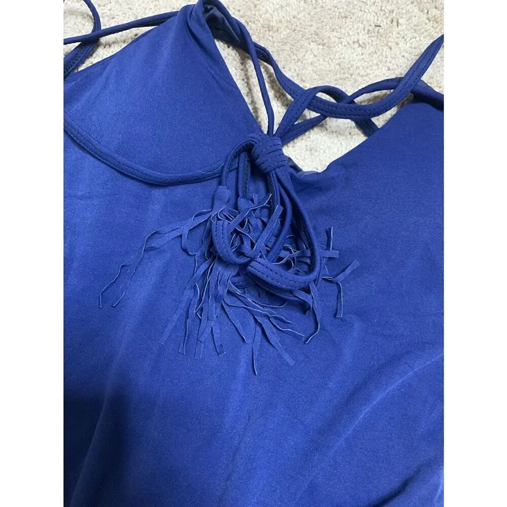 New. PilyQ navy scoop one piece. Small Normally $148